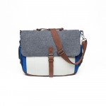 Wholesale Tri-Color Canvas Messenger Bag